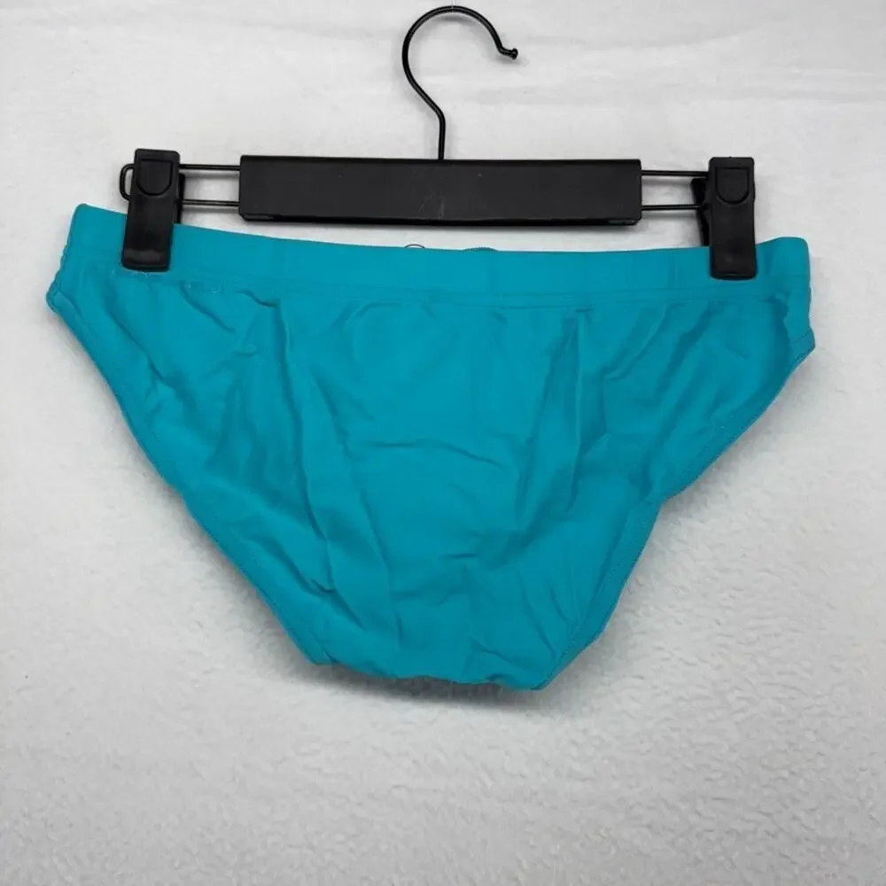 Todd Sanfield Swim Brief Men's Small Blue Ocean Freestyle Shallow Solid NEW